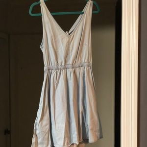Denim open back dress